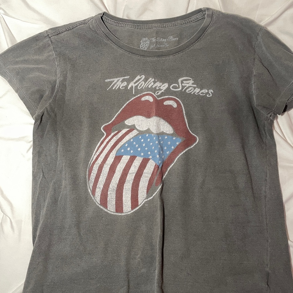 Lucky Brand Gray Rolling Stones Tee